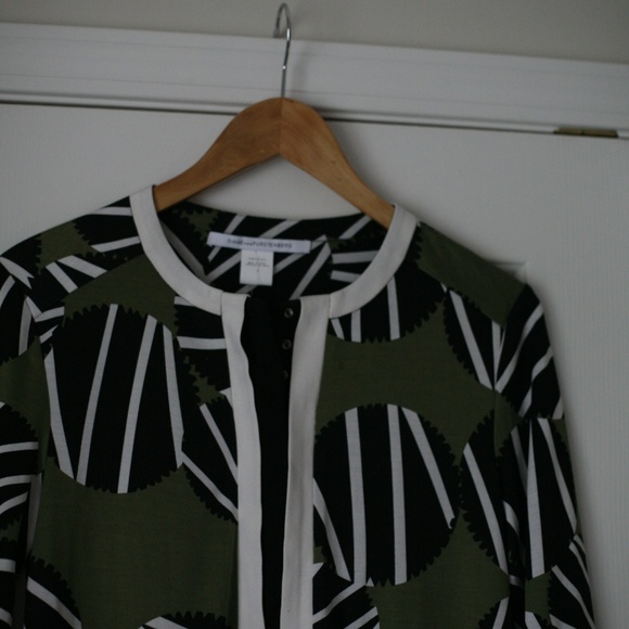 Diane Von Furstenburg silk geometric shift dress - Picture 2 of 6